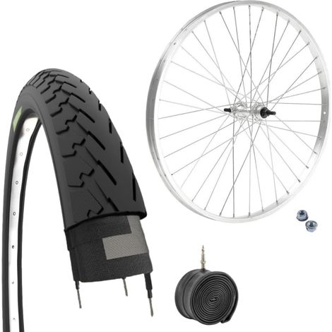 Cerchio Posteriore 28 x 1.75 Ruota Alluminio/Acciaio 1V + Copertone e Camera d’aria 700X35C x Bici CityBike Stradale Olandese