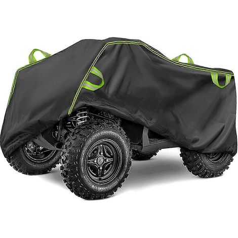 Wasserdichte ATV-Motorrad-Roller-Abdeckung, robuster Schutz für den Außenbereich gegen Regen, Staub und UV-Strahlung, schwarzes 210D Oxford-Gewebe, Größe XXL, strapazierfähige Fahrzeugabdeckung. (1/5)