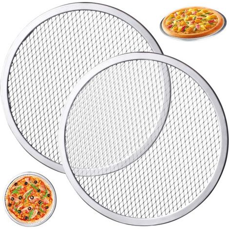 piezas de rejilla para pizza, Rejilla de aluminio para hornear pizza, Molde para pizza, Bandeja redonda para pizza, 20 cm, plateada (1/5)