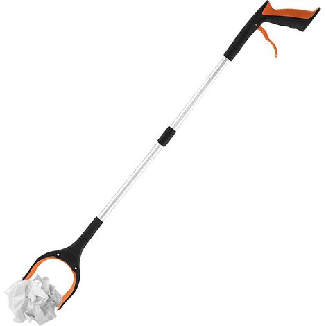 Pince de Ramassage Pliable 83cm Outil pour Attraper Objet Déchets Personnes Âgées et Handicapés - Orange (1/5)