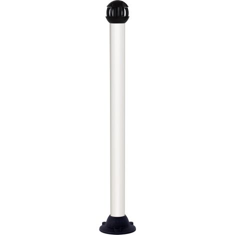 Poteau aluminium blanc sur socle fixe avec tête 4 crochets - 2020145 (1/3)