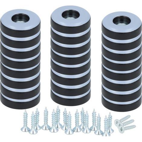 24 Teflon-Gleiter mit Schrauben – 25 mm – rund – Gleiter für Stühle und andere Möbel (1/4)