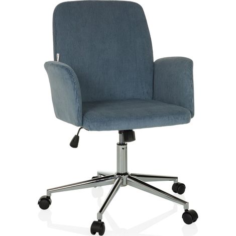Chaise de bureau / Chaise pivotante / Chaise coque SOLAO CORD tissu menthe hjh OFFICE (1/5)