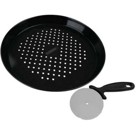Ensemble mit perforierter Pizzaplattform und Pizzaroller - FACKELMANN PROFESIONAL - 32 cm (1/3)