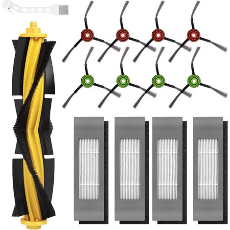 14-teiliges Zubehörset für den Ecovacs Deebot Saugroboter: 1 Hauptbürste, 4 Filter, 8 Seitenbürsten (1/5)