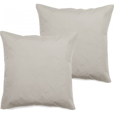 2er-Pack Perkal-Kopfkissenbezüge aus reiner, langstapeliger, gekämmter Baumwolle 80 Fäden/cm² Südwind - Natur - 2er-Pack Kopfkissenbezüge 65 x 65 cm