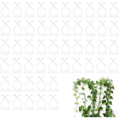 Juego de 50 pinzas autoadhesivas para plantas trepadoras, clips fijadores murales, soporte para guías de plantas, también como organizador de cables, para plantas de interior, jardín y hortalizas, col (1/5)