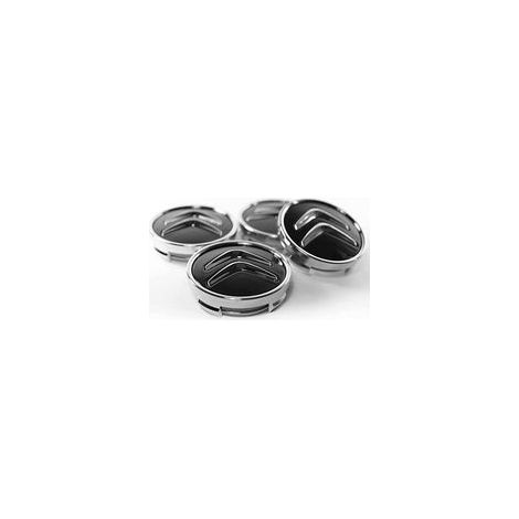 Lot De 4 Enjoliveurs Noirs Universels 60mm Pour Citroën C1 C2 C3 C4 C5 Cache Moyeu ABS Accessoire Auto (1/4)
