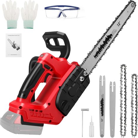 1100 W Tronçonneuse sans fil pour 18 V batterie (sans batterie) moteur sans balais 8700 tr/min, longueur de coupe de 30,5 cm avec serrures de sécurité, vitesse de coupe (1/5)