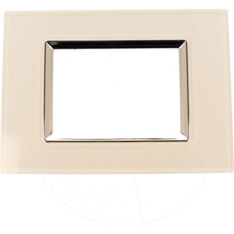 Placca Quadrata In Vetro Temperato MBL 3 Moduli/Posti Compatibile Bticino Living 3 Colori Disponibili (Bianco)