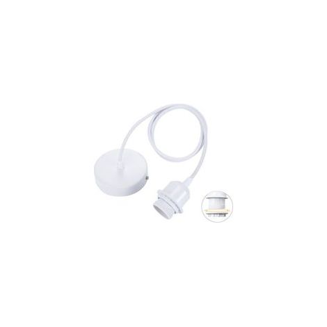 E27 Porte Lampe Suspension, E27 Pendentif Lampes Suspendues Accessoires, E27 Lampe Suspendue Accessoires Avec 1m Câble, pour Bar, Café, Magasin de Vêtements, Maison, Hôtel (Blanc) (1/4)