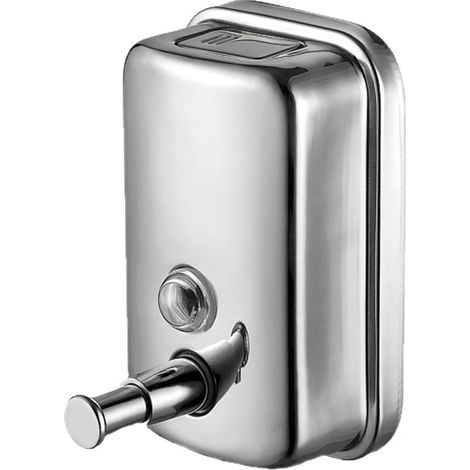 Distributeur De Savon Mural Inox Acier 304 Carre Pompe A Pression Controlee Pour Salle De Bain Cuisine Hôtel Restaurant (1/2)
