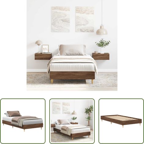 vidaXL Cadre de lit bois d'ingénierie -  Cadre de lit sans matelas chêne marron 75x190cm bois ingénierie (1/5)