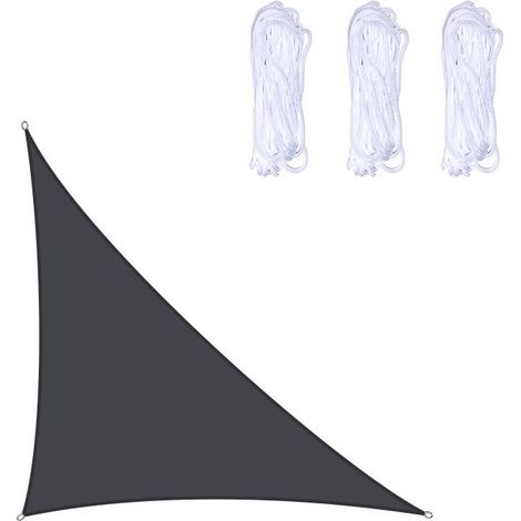 Dreieckiges Sonnensegel 5x5x7,1 m, wasserdicht und UV-beständig, geeignet für Garten, Terrasse und Balkon, schwarz (1/5)