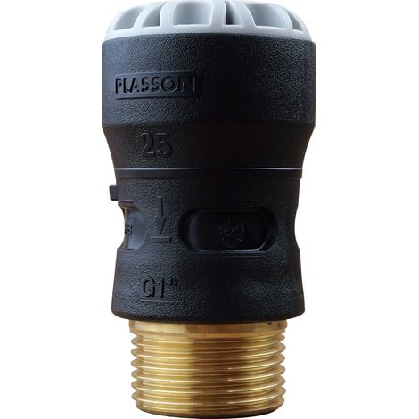 Raccord droit encliquetable PE Ø25 - Laiton mâle 1'' (26/34) avec portée plate ISO 228 (1/4)