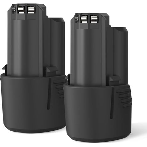 Lot de 2 batteries Li-ion de rechange 10,8-12 V 4000 mAh pour Bosch BAT411, D-70745, PS40-2, GSR/GOS/GSC/GOP/GLI/GDR/GSC10.8V-LI, 2607336013, 2607336014, 260733602 7, 260 7336863, 2607336864 (1/5)