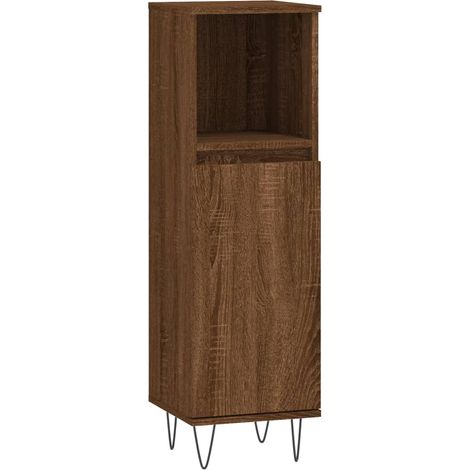 Maison Exclusive - Badschrank Braun Eichen-Optik 30x30x100 cm Hol