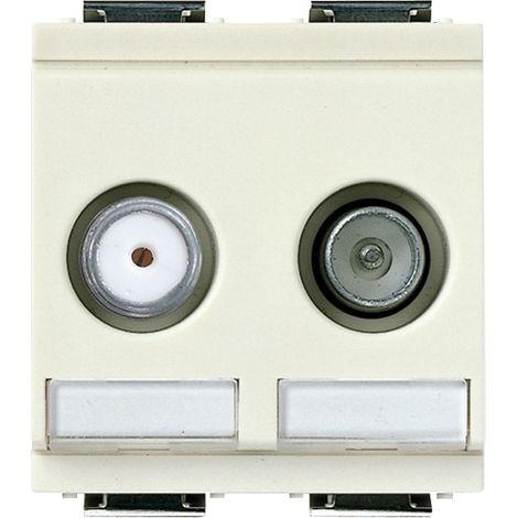 VIMAR - 17067.10.B Presa TV-RD-SAT passante 2 uscite bianco