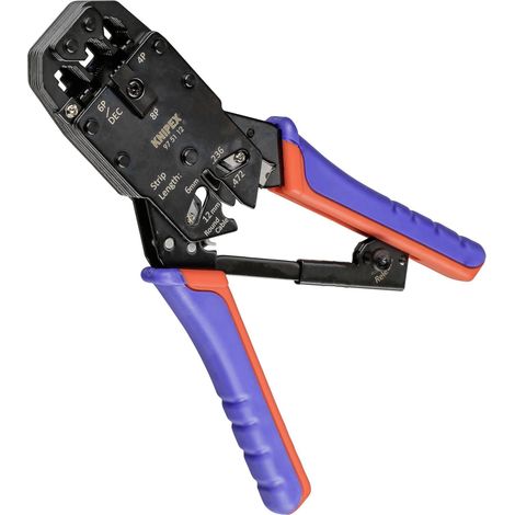 KNIPEX 97 51 12 Pinza per connettori modulari tipo "Western" con manici multicomponente brunita 200 mm