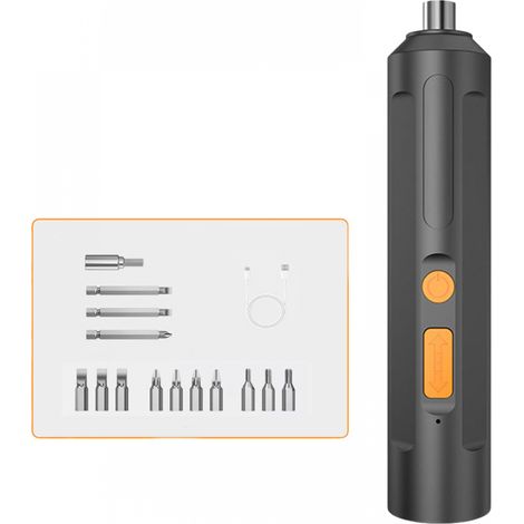 Tournevis électrique, mini perceuse à main, ensemble d'outils de tournevis ménagers, noir, 15 pièces (1/5)