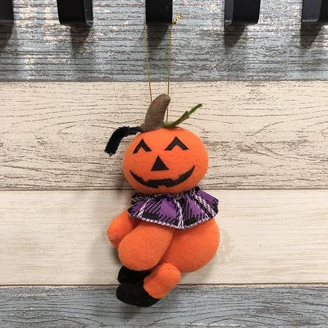 Halloween peluche porte cintre poupée arbre tenture murale jouets Halloween fête fournitures décor ornement, citrouille (1/4)