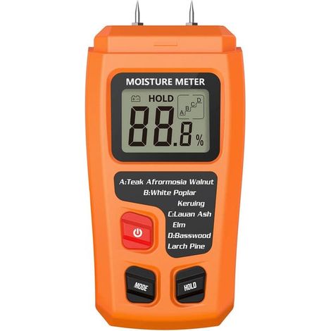 Humidimètre Bois Professionnel à 4 Échelles avec Électrodes Acier Composite Précision 0.1% pour Bois de Chauffage et Charpente (1/5)