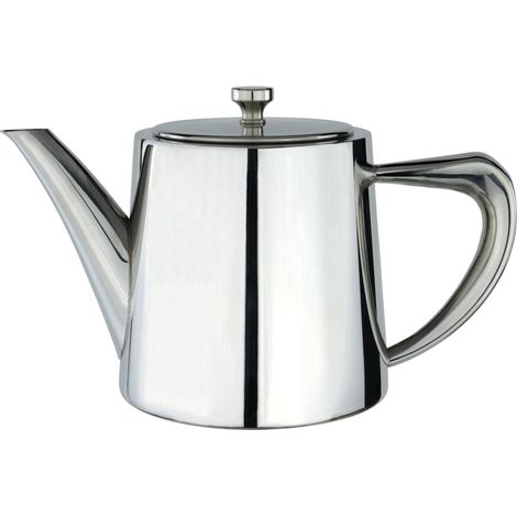 Théière 995 ml, pour 5 personnes, en acier inoxydable, design moderne avec finition miroir, bec verseur parfait (1/5)