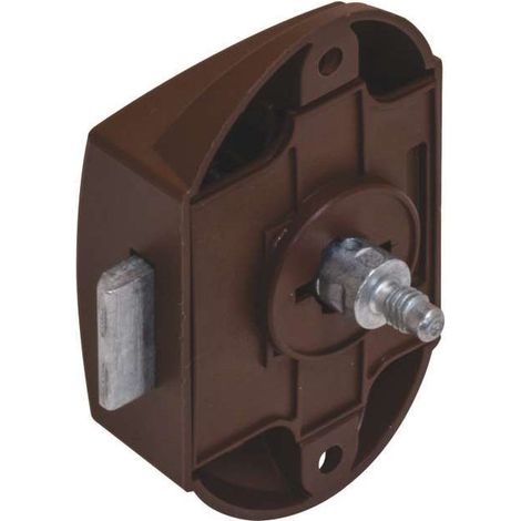 Serrure à pêne dormant en applique marron – Verrou push lock axe 25mm – Pour portes et meubles – Installation facile avec vis (1/4)