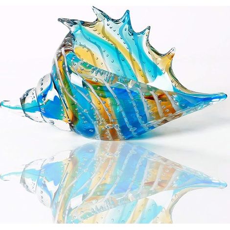 Figurines de conque en Verre soufflé à la Main Ornement, Ornement Animal de mer pour la décoration de la Maison (1/5)