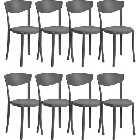 Esszimmerstuhl 8er Set VIESTE Dunkelgrau (1/5)