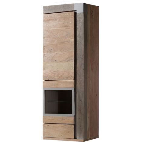 Vetrinetta pensile Acacia beige Laccato 48x35x142 cm (BxTxH) montato AMSTERDAM 112 (1/4)