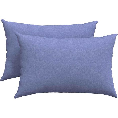 Maison Exclusive - Cuscini da Divano 2 pcs Blu jeans 60 x 40 cm Tessuto