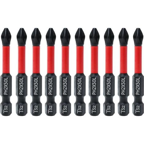10PCS 50mm Screwdriver Bits Cross Head Screwdriver Bit Magnetic Screwdriver Bit, Anti-Slip Cross Bit Magnetic Screwdriver Bit with Hex Shank