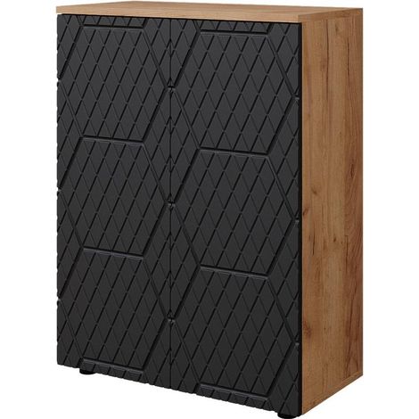 Armoire midisch Irma, Anthracite avec structure en nid d'abeille, 60x81cm, Vicco