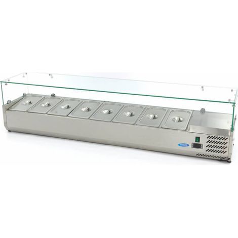 Saladette Réfrigérée 180cm - 8 Bacs GN 1/3 - Contrôle Numérique - Idéale Restaurants - Maxima