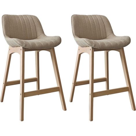 Barstühle-Set Eiche 65 cm MILK-Frottee (1/5)