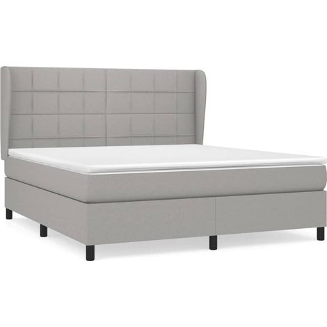 Maison Exclusive - Cama box spring con colchón tela gris claro 16 (1/5)
