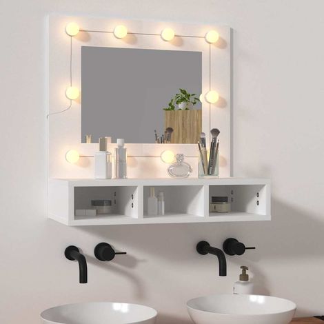 Teenpull – Spiegelschrank mit LED Weiß 60x31,5x62 cm (1/5)