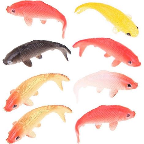 Lot de 8 mini-carpes décoratives de style varié et coloré (1/5)