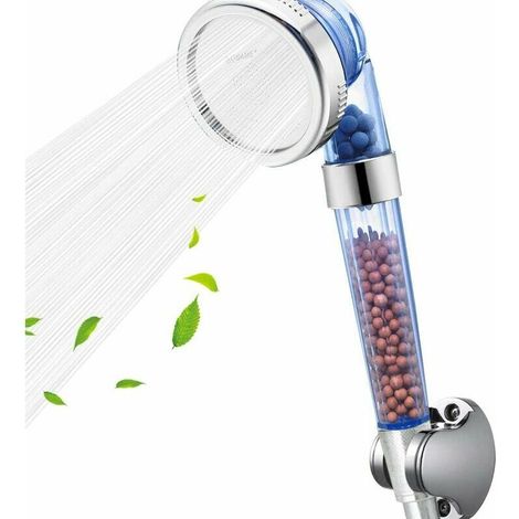 Pomme de Douche,Douche A Main Pistolet Haute Pression Pomme De Douche Douche A Main 3 Voies avec Billes Minerales Ion pour Peau Seche Et Cheveux par