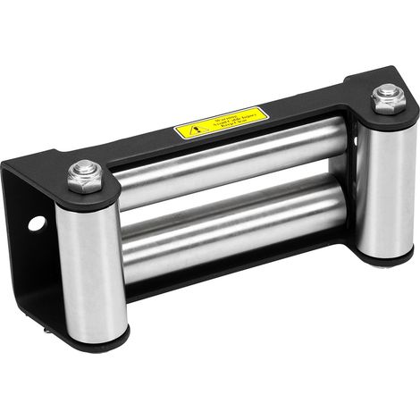Roller Fairlead, Large, Military Grade, Matt Black. Stainless Steel Rollers.