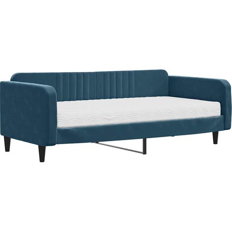 Maison Exclusive - Divano Letto con Materasso Blu 100x200 cm in Velluto