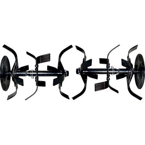 Paire de fraise motobineuse triple couronnes – Accessoire universel pour motoculteur – Largeur de travail 85 cm – Diamètre couronne 330 mm