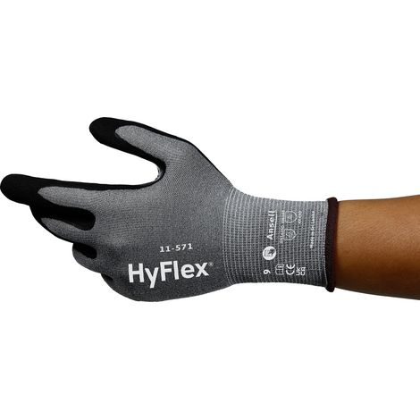 Ansell 11571R070-1P HyFlex Nitril Arbeitshandschuh Größe (Handschuhe): 7 EN 21420:2020    1 Paar