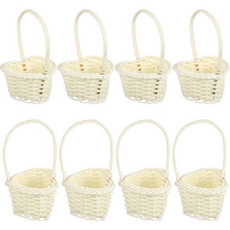 Panier De Mariage Tissé Réutilisable Pouces Panier À Main En Osier Pour Décoration De Fête Organisation De Cadeaux Et De Fruits (1/5)
