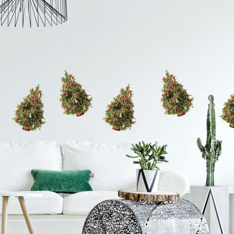 Sticker autocollant sapin de Noël 24x68cm - Déco intérieure pour la maison festive de Noël, décoration murale autocollante pour Noël. (1/3)