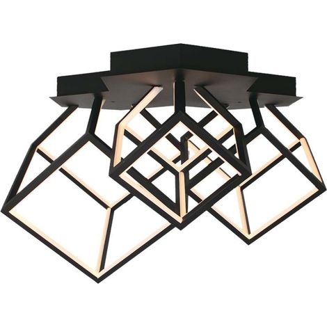 Lámpara de techo LED V-TAC de 46 W y 3 cubos, color negro y blanco cálido
