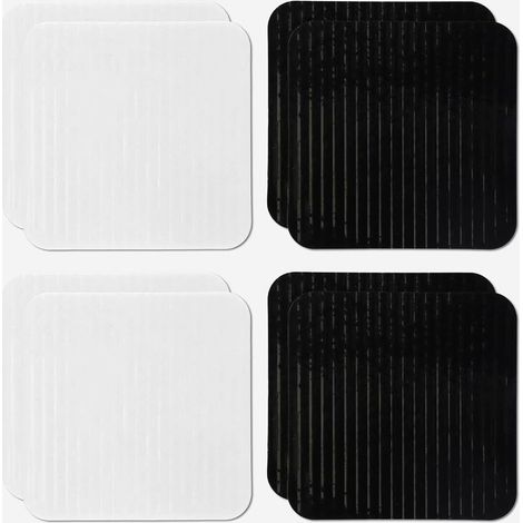 8 Stück Anti-Rutsch-Teppichstopper, 10x10cm, Anti-Rutsch-Teppichquadrate, Anti-Rutsch-Teppichaufkleber, für Hartholzböden, Küche, Schlafzimmer (Weiß+Schwarz) (1/5)