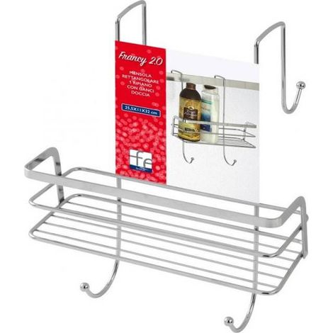 Mensola Feridras Francy a 1 piano con gancio cromo (1/3)