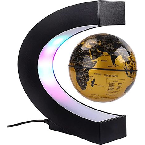 Nior Schwebender Globus mit C-förmigen, farbigen LEDs, Anti-Gra (1/4)